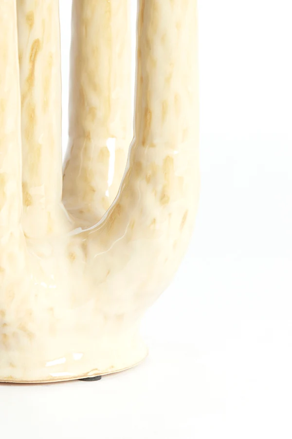 Vase deco 20x14x25 cm LEONJO ceramics sand-beige