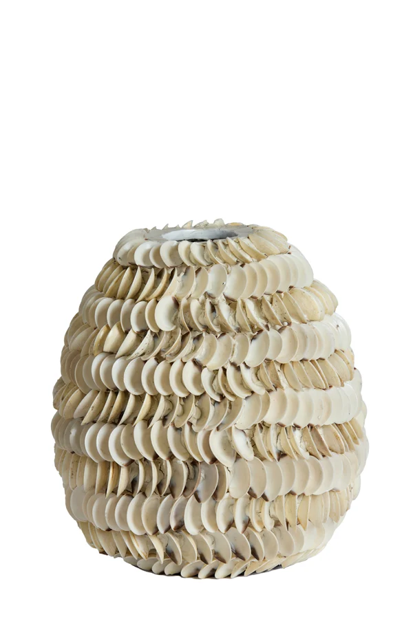 Vase deco 26x27 cm SARRIA bamboo+shell cream