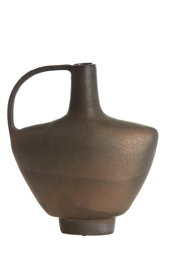 Vase deco 32x12x37 cm OZZERO ceramics matt dark bronze