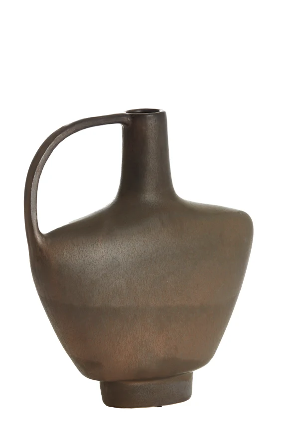 Vase deco 32x12x37 cm OZZERO ceramics matt dark bronze