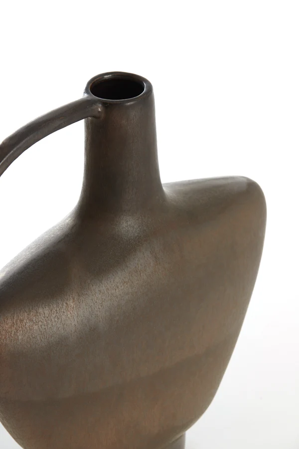 Vase deco 32x12x37 cm OZZERO ceramics matt dark bronze
