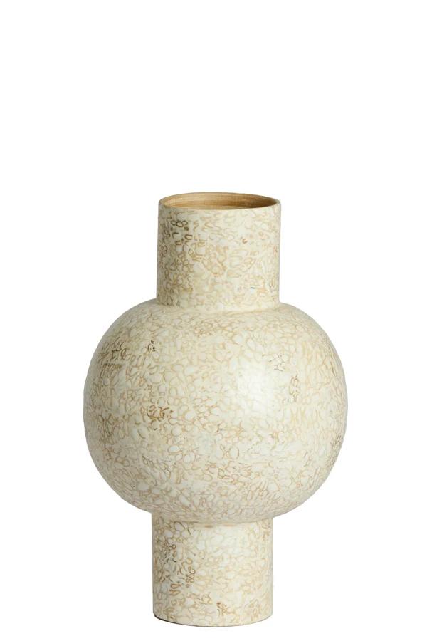 Vase deco 24x38 cm GIRONA bamboo cream