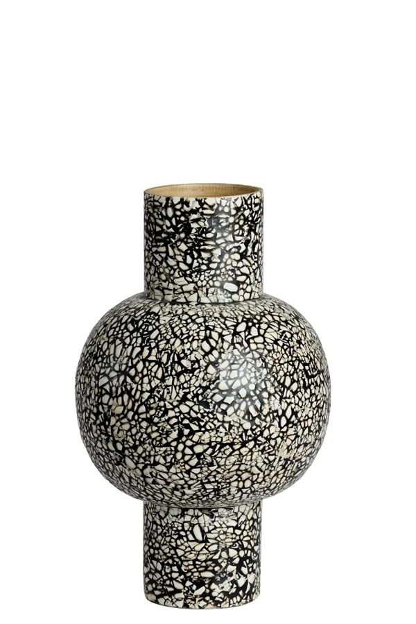 Vase deco 24x38 cm GIRONA bamboo black-cream