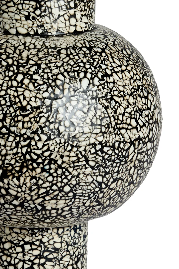 Vase deco 24x38 cm GIRONA bamboo black-cream