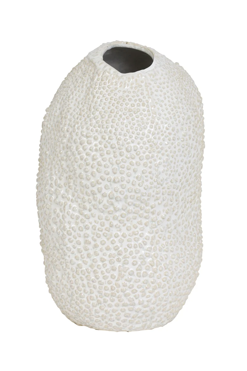 Vase deco 18x28 cm KYANA ceramics cream+white