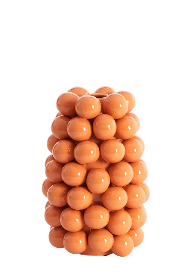 Vase deco 16x24 cm BOYANG ceramics shiny orange