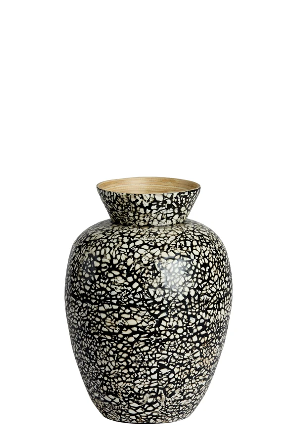 Vase deco 22x31 cm LERA bamboo black-cream