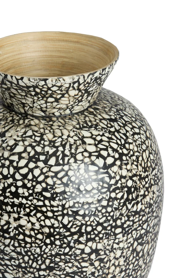 Vase deco 22x31 cm LERA bamboo black-cream
