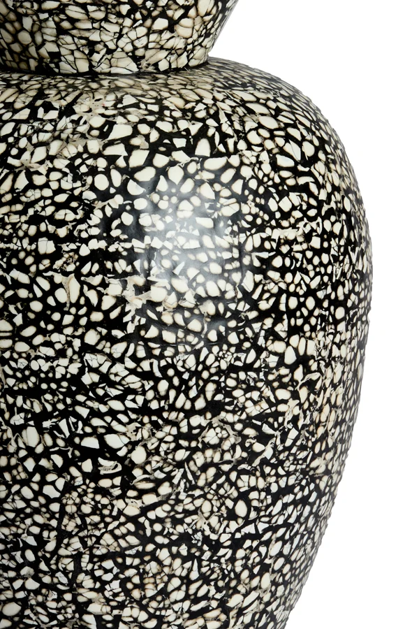 Vase deco 22x31 cm LERA bamboo black-cream