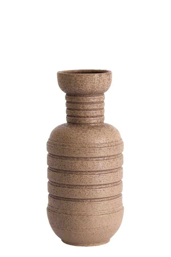 Vase deco 20x43 cm ARPINO ceramics matt dark brown