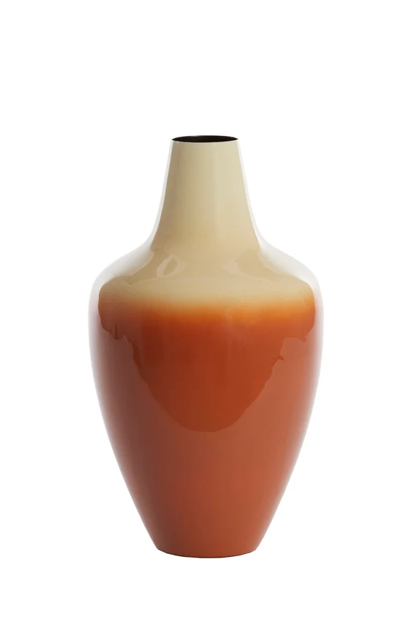 Vase deco 20x36 cm VELHO cream+dark orange