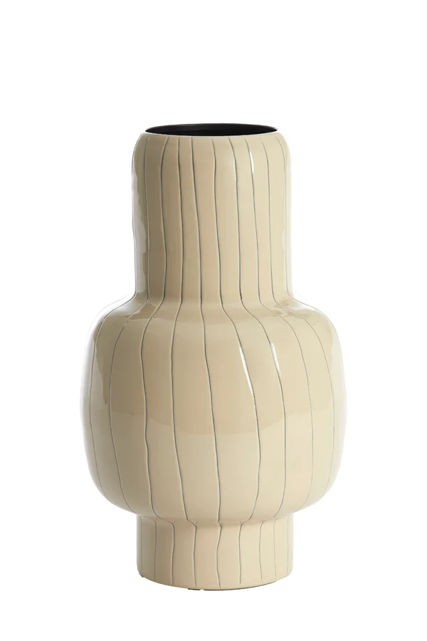 Vase deco 20x34,5 cm KAMADU cream-dark brown