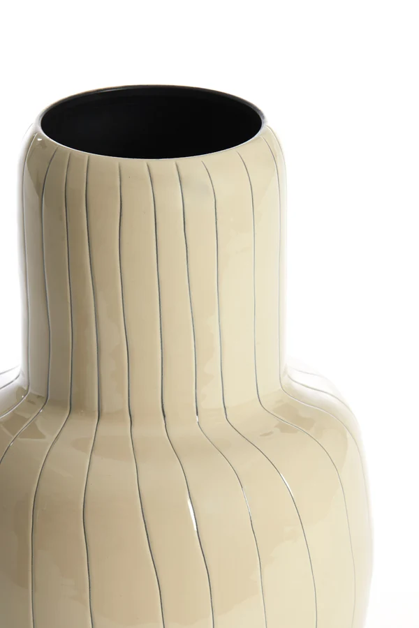 Vase deco 20x34,5 cm KAMADU cream-dark brown