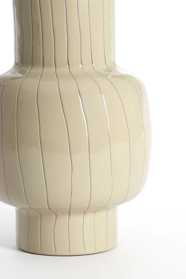Vase deco 20x34,5 cm KAMADU cream-dark brown