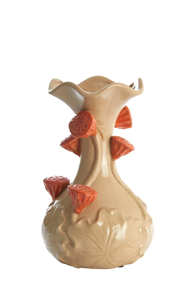 Vase deco 20x32 cm ODALI ceramics cream+orange