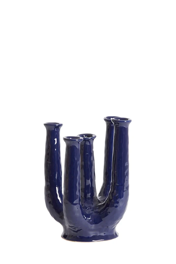 Vase deco 20x14x25 cm LEONJO ceramics dark blue