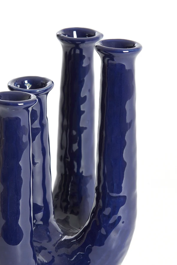Vase deco 20x14x25 cm LEONJO ceramics dark blue