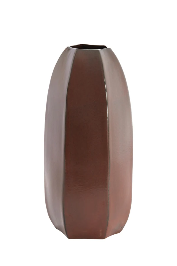 Vase deco 20,5x45,5 cm SERRA ceramics matt dark red-brown