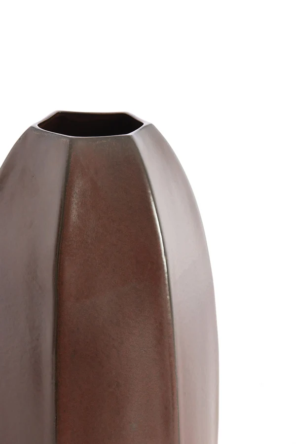 Vase deco 20,5x45,5 cm SERRA ceramics matt dark red-brown