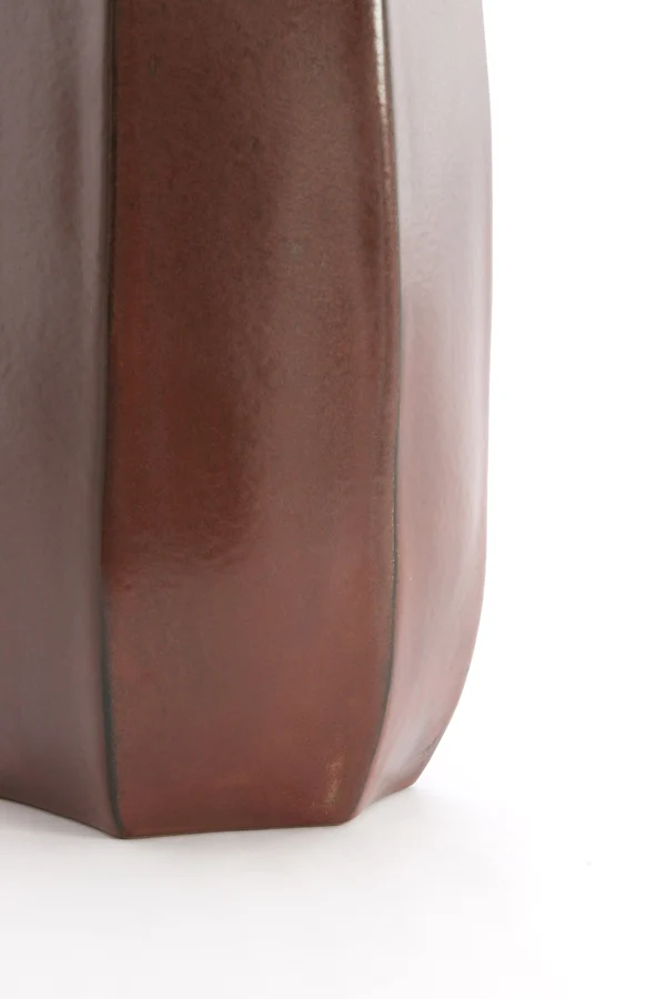 Vase deco 20,5x45,5 cm SERRA ceramics matt dark red-brown