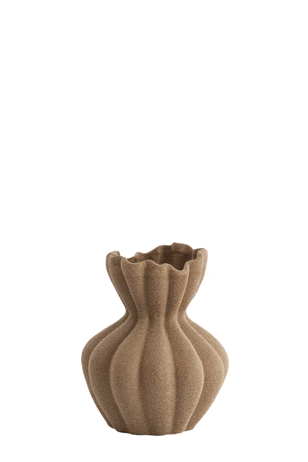 Vase deco 20,5x24,5 cm SILLIAN ceramics matt brown