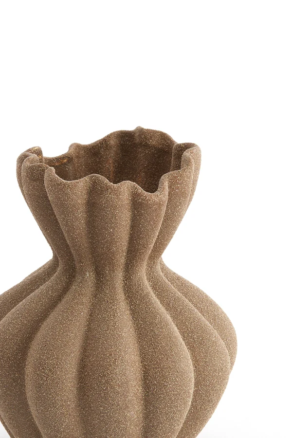 Vase deco 20,5x24,5 cm SILLIAN ceramics matt brown