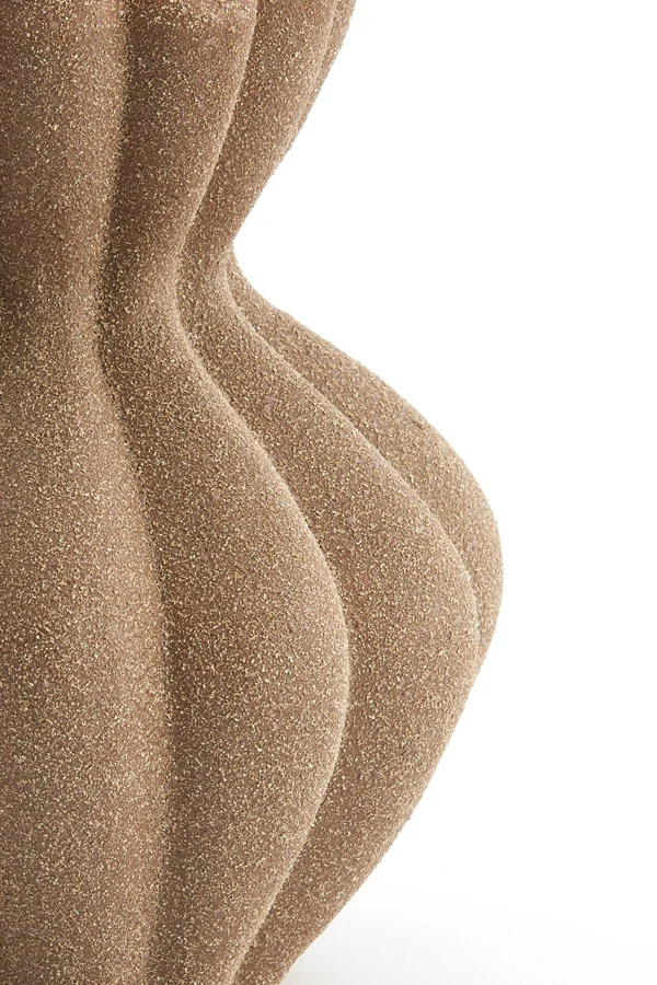 Vase deco 20,5x24,5 cm SILLIAN ceramics matt brown