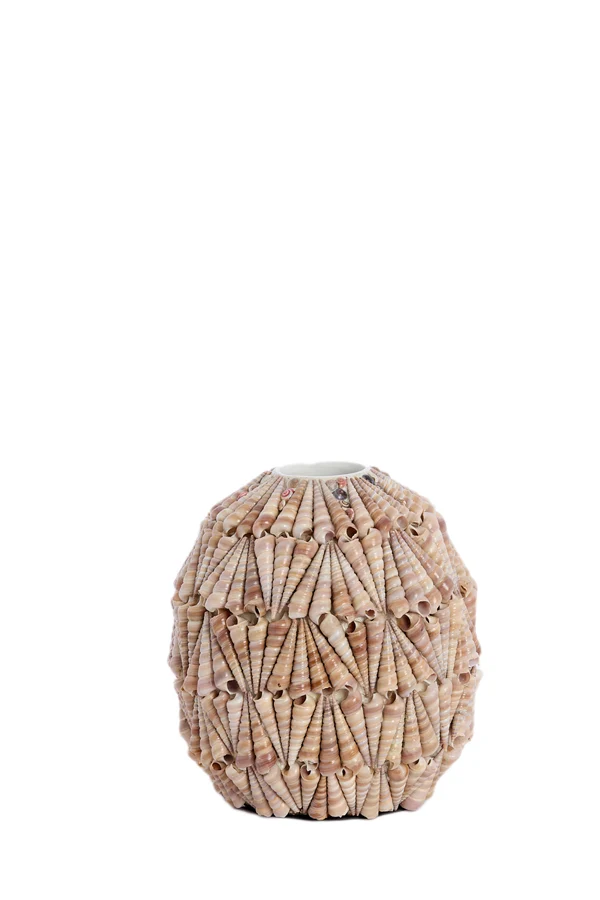 Vase deco 20,5x21,5 cm SHELL sand-taupe