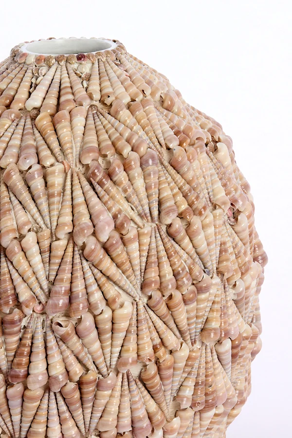 Vase deco 20,5x21,5 cm SHELL sand-taupe