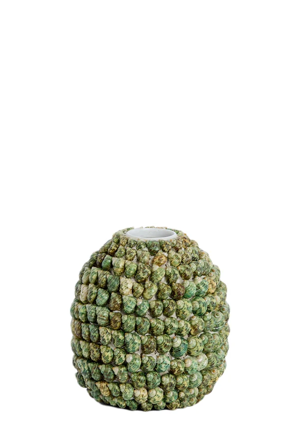 Vase deco 20,5x21,5 cm SHELL green