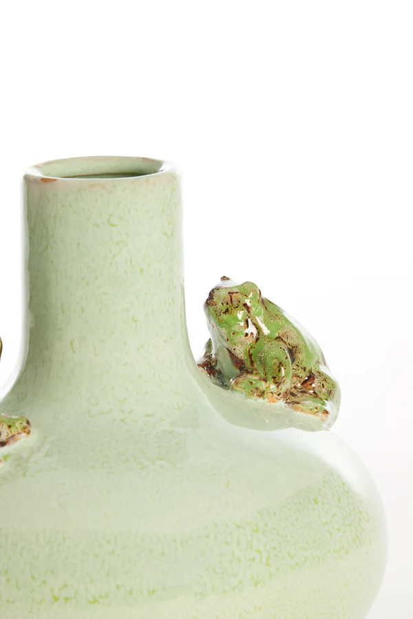 Vase deco 26x25 cm FROG ceramics mint green+green