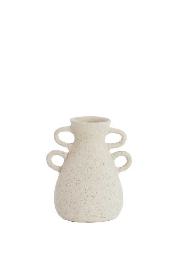 Vase deco 26x20x30 cm ZEPHAN matt cream