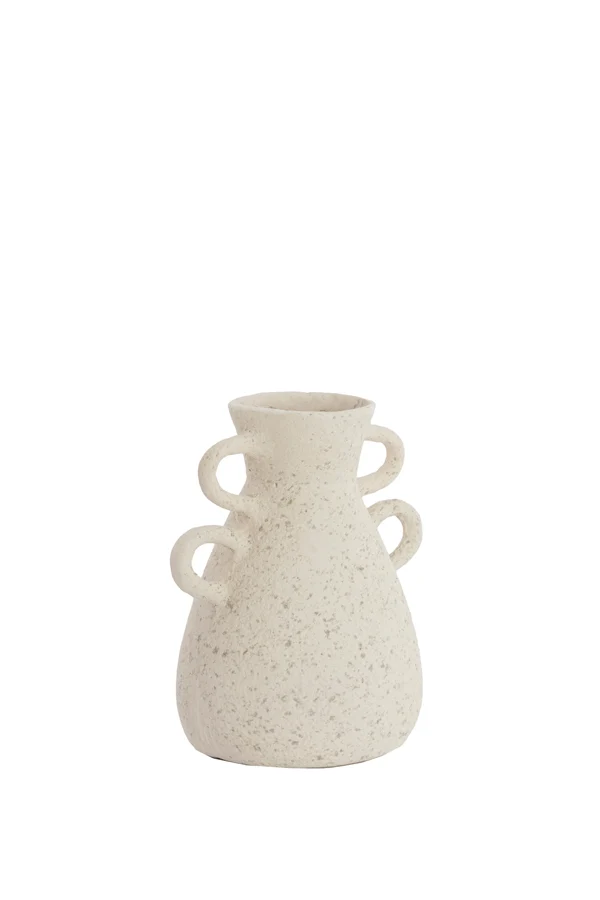Vase deco 26x20x30 cm ZEPHAN matt cream
