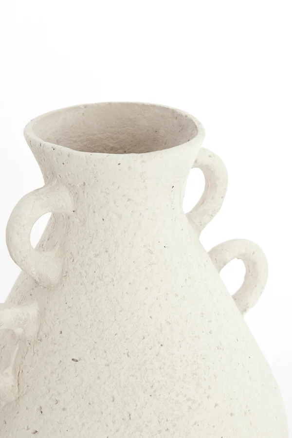 Vase deco 26x20x30 cm ZEPHAN matt cream