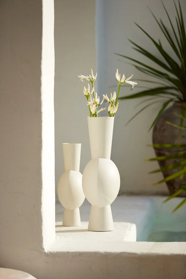 Vase deco 26x19x54 cm KAVANDU cream