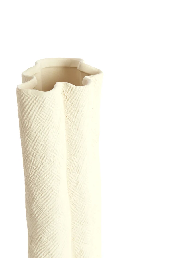 Vase deco 26x14x40 cm FLOVILLA ceramics cream