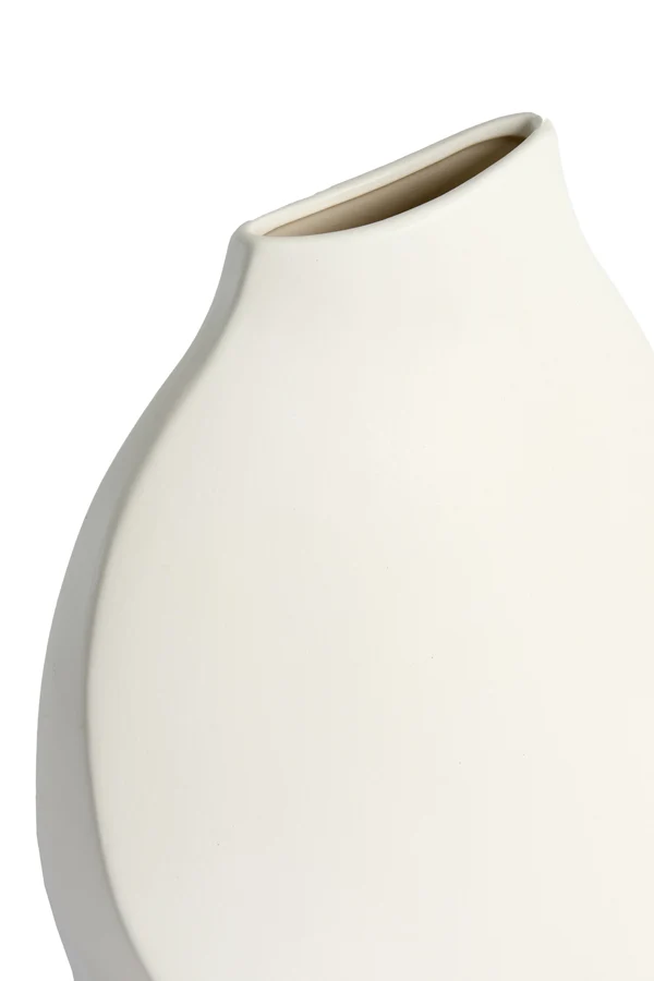 Vase deco 26x11x41,5 cm VOLANO ceramics matt cream