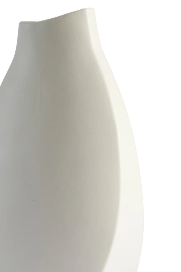 Vase deco 26x11x41,5 cm VOLANO ceramics matt cream