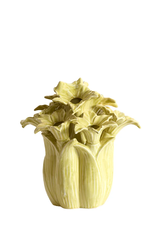 Vase deco 26,5x28 cm SAMPAGA ceramics yellow-green