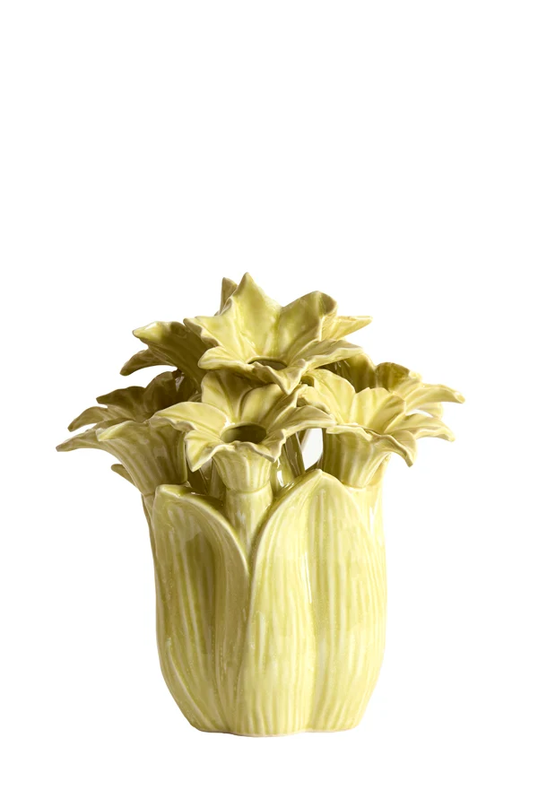 Vase deco 26,5x28 cm SAMPAGA ceramics yellow-green