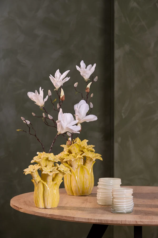 Vase deco 26,5x28 cm SAMPAGA ceramics yellow