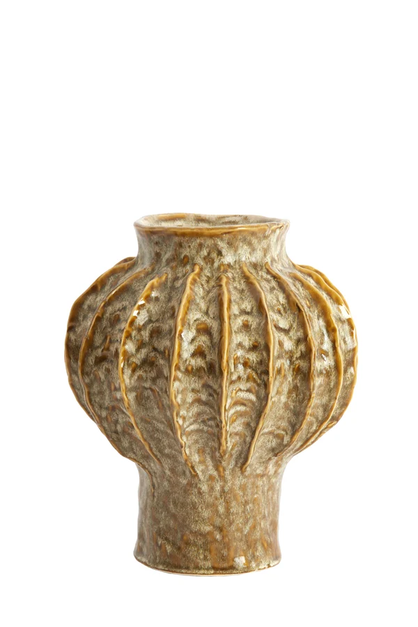 Vase deco 24x28,5 cm HAKONE ceramics olive green