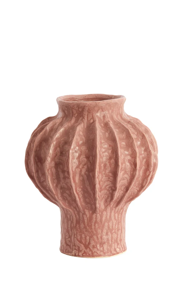 Vase deco 24x28,5 cm HAKONE ceramics coral-red