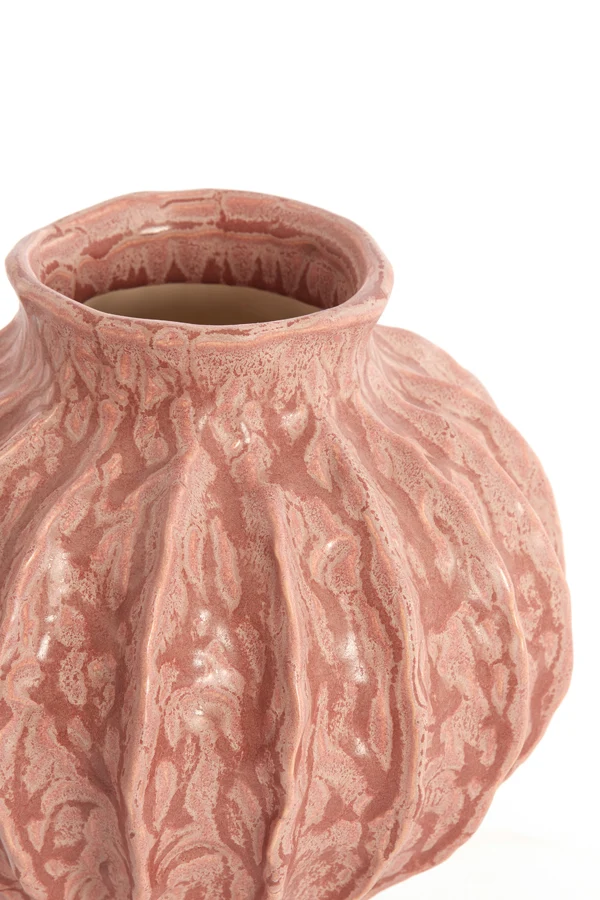 Vase deco 24x28,5 cm HAKONE ceramics coral-red