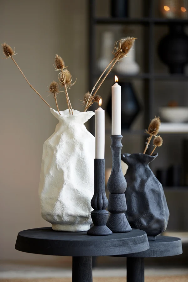 Vase deco 24x22x41 cm HOLBOX cream