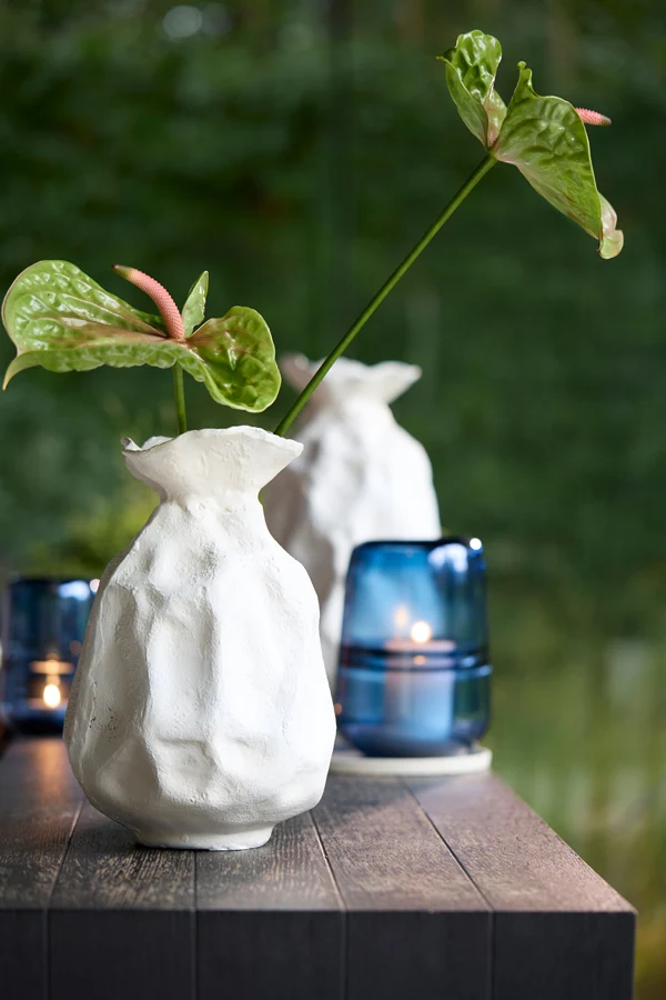 Vase deco 24x22x41 cm HOLBOX cream