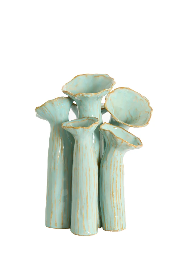 Vase deco 24x21x31 cm MISURINA ceramics light blue