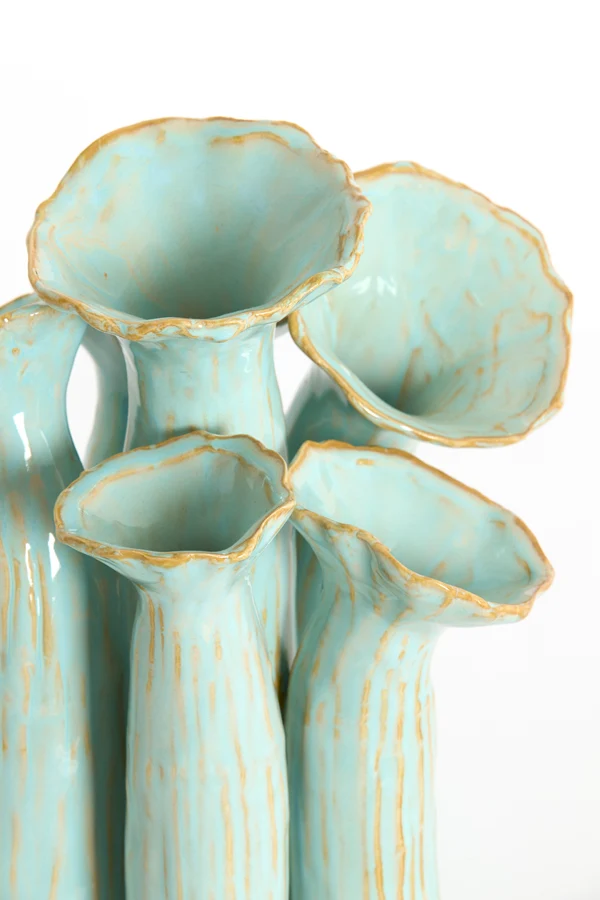 Vase deco 24x21x31 cm MISURINA ceramics light blue