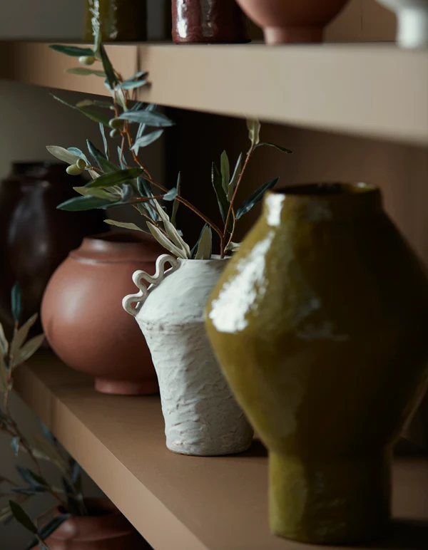 Vase deco 24x20,5x28 cm VOLCA ceramics cream