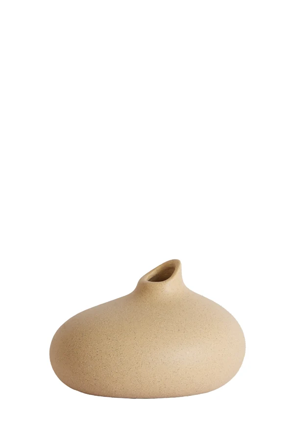 Vase deco 18x15,5x11,5 cm ASSAGO ceramics sand